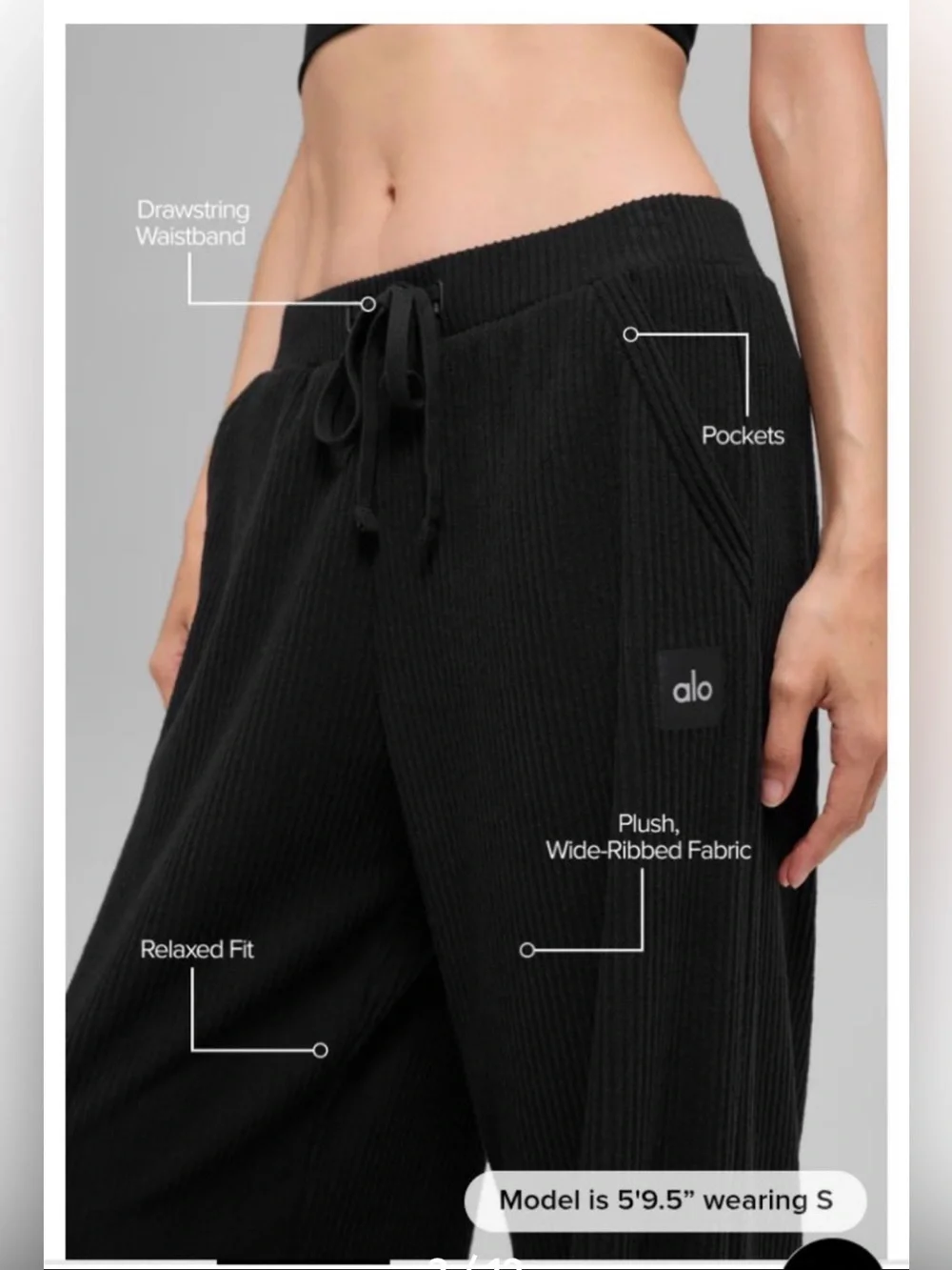 ALO MUSE WIDE LEG - BLACK